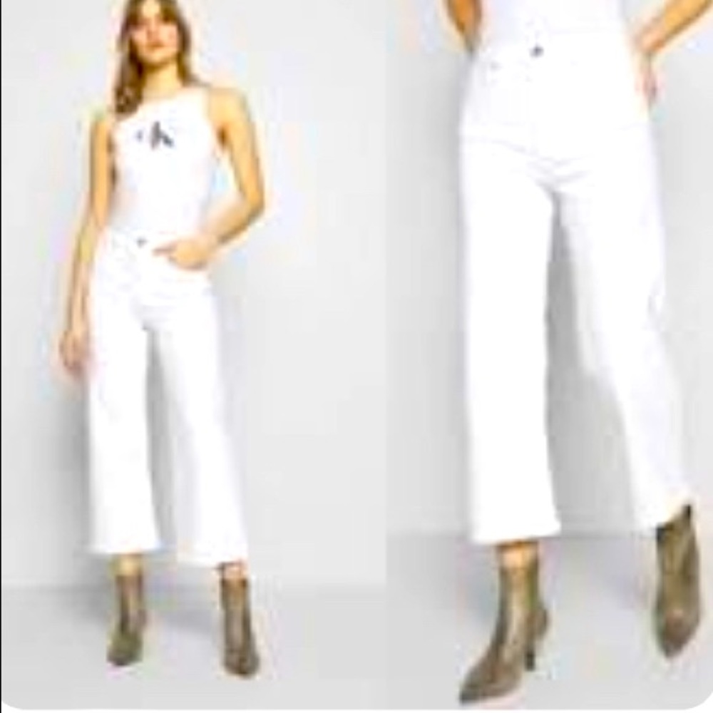 Calvin Klein High Waist Cropped Wide Leg Pants sz 32